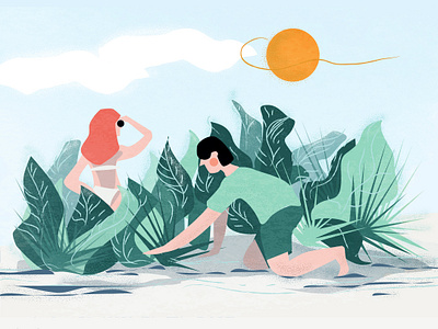 Insta Love beach design floral illustration love minimal play simple summer sun
