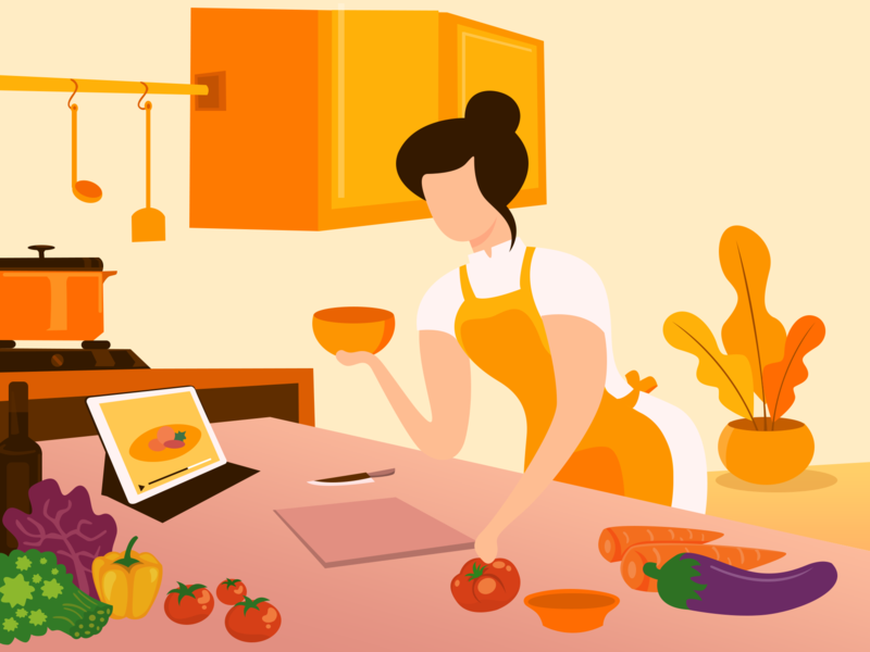 Woman is Cooking by septika wijayanti on Dribbble