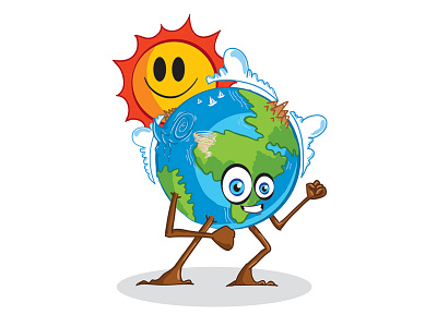 Mr Earth cartoon design illustration vector