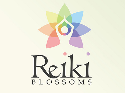 Reiki Blossoms logo anternative medicine full colour health logo logodesign reiki vector