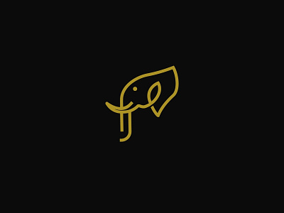 Luxury Monoline Elephant Logo branding elephant flat icon logo vector