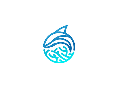 Dolphin/shark and reef logo