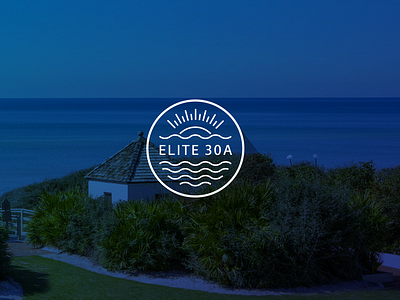 Elite 30A beach branding design line logo mexico nature ocean property vector wave