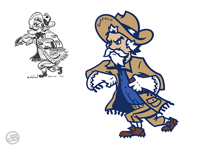 Buffalo Bill Cody afl bill cody bills buffalo cowboy football logo nfl old school redesign shirt updated