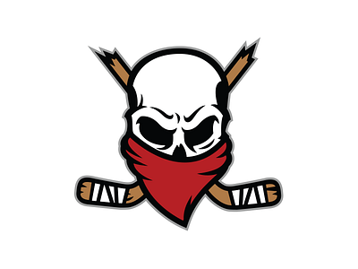 Renegades bandana cowboy design hockey logo renegades skull sticks team