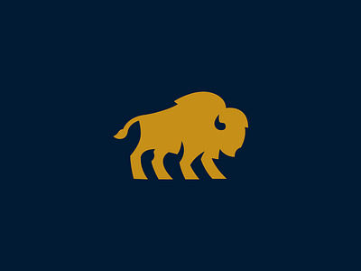 Bison bison buffalo design logo sports vector