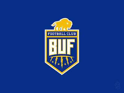 FC Buffalo Shield buffalo club concept design fc football lightning logo soccer stars