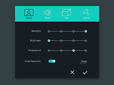 TV Settings design interface settings ui ux web design