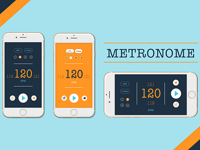 Mobile Metronome metronome mobile app design music app retro typography ui