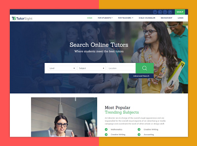 Find Online Tutor branding design interaction interactiondesign interactive design landing page ui ux webdesign