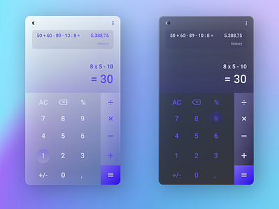 UI Design Calculator - Dark & Light Mode