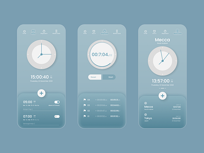 Alarm, Stopwatch, Worldclock alarm alarm app alarm clock alarmclock app ui branding clock app design app dribbble best shot dribbbleweeklywarmup mobile mobile app design simple stopwatch ui ui design uiux ux ux design worldwide