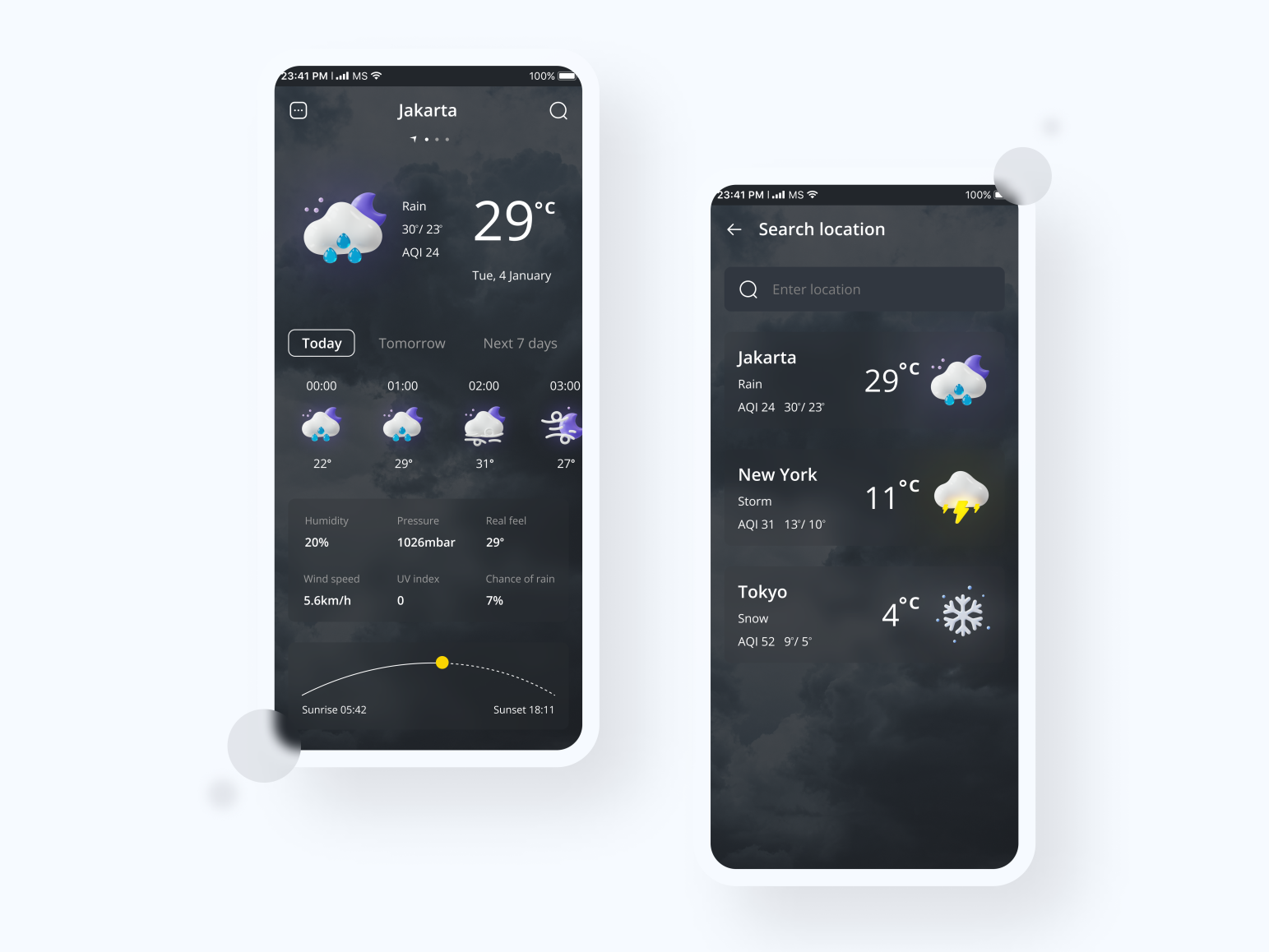 Weather Apps Mobile Application by Romdhoni Sani Miliana on Dribbble