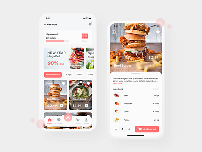 Food Delivery - Mobile Application 3d app clean concept daylui design figma flat food food delivery interface ios mobile modern restaurant simple ui ui design uiux ux