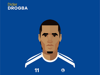 Drogba illustration chelsea creative flat football illustrator