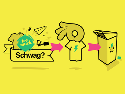 Too Much Schwag? icon illustration line weight