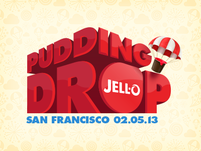 Jell-O Pudding Drop Logo 3d ca drop fran francisco jell o jello polish pudding san snack type typography