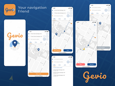 Mobile Design for "Gevio" app app app design apple design fiv frizvan gevio ivanlife logo logotype navigation ui