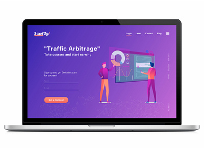 Landing for "Traffic Arbitrage" design fiv flat frizvan illustration ivanlife landing landing page landing design landing page sketch sketch app trafficarbitrage ui ux uxinspiration vector web website