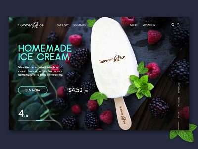 Summer Icecream Concept design fiv frizvan homemade ice icecream icon ivanlife landing landing page logo minimal sketch sketch app summer ui ux uxinspiration web website