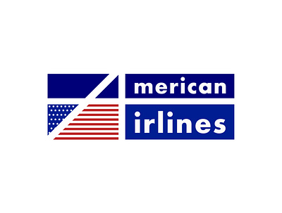 Concept Logo for - «American Airlines» airlines american american flag branding concept fiv flat flying frizvan icon illustration ivanlife logo logotype typography vector