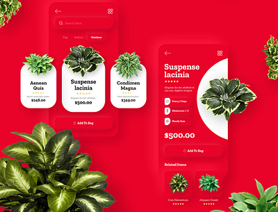 Plant shop UI app design design illustration ui ui design visual design