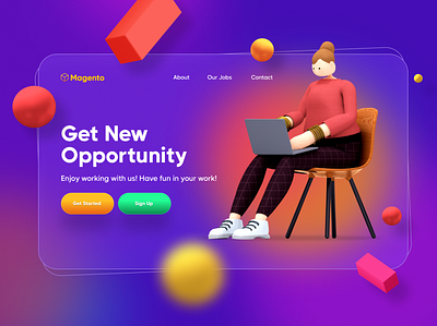 Job Opportunity - Hero Header design ui ui design visual design web
