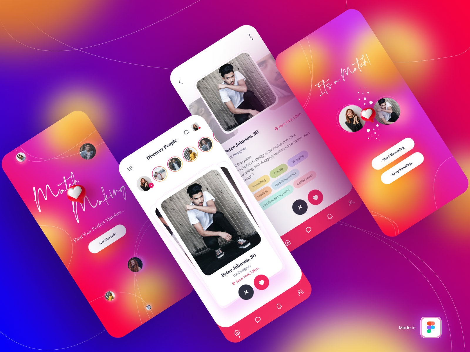 Dating App UI by riyana das on Dribbble