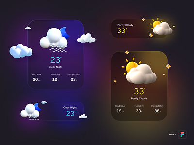 Weather Widget UI design ui ui design visual design