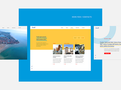 Newsfeed Grado website branding grado interaction landing motion newsfeed ociostudio page tourism ui ux web