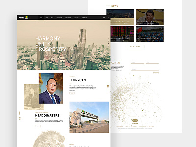 Tiens Website Layout desktop gold minimal minimalism ociostudio site tiens ui ux web webdesign