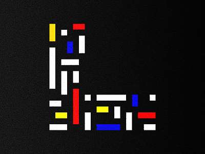 L Dribbble 36daysoftype geometric l letter letters mondrian ociostudio shapes type