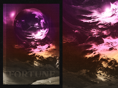 FORTUNE alps artwork collage future mountains poster poster design print scan scanner space texture