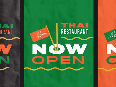 Thai Restaurant Opening Poster branding colours flat key visual layout minimal poster restaurant restaurant branding restaurant identity thai thaifood type