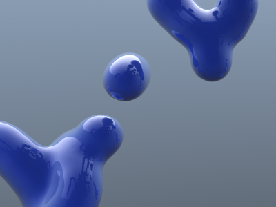 Paint drips 3d blue c4d realflow