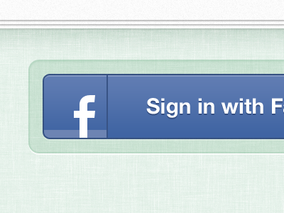 Sign in with F button facebook green helvetica neue ios linen mint