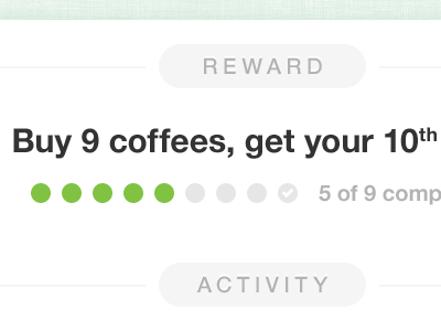 Reward green gving helvetica neue ios ui