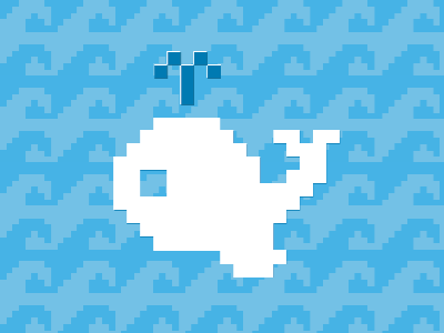 Emoji Dick blue pixel whale