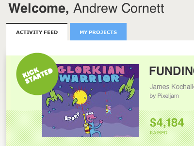 Success blue green kickstarter ui web