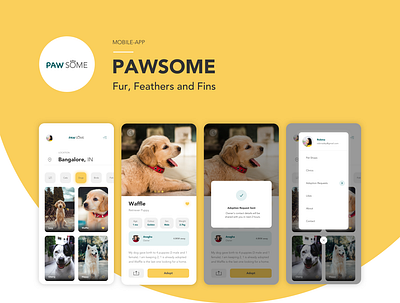 Pawsome app branding design logo minimal ui ux web website