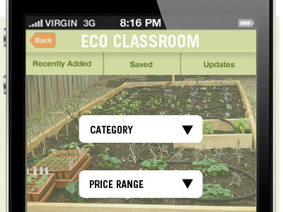 Eco Classroom App app design graphic design green ia iphone san francisco sustainable ui ux