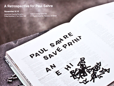 Paul Sahre Save Print retrospective poster