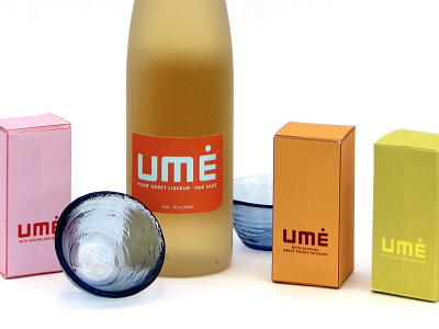 Ume Sake Packaging alcohol beverage bottle sake colors cups design gift graphic design labels lettering package design packaging
