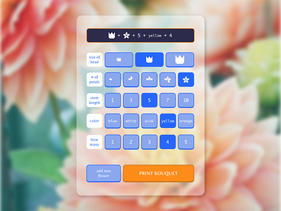 dailyUI004 - calculator for a flower bouquet blue bouquet calculator calculator app daily ui dailyui flower japan sketch web