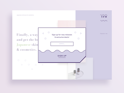 dailyUI - sign up for Japanese skincare website