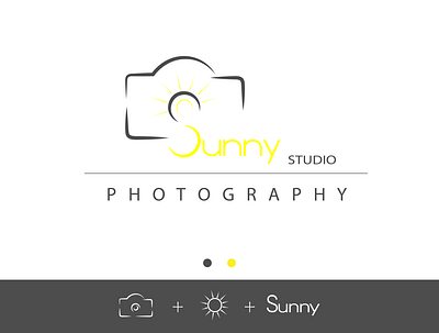 Sunny studio photography _ Logo branding camera design grey icon idea illustration inspiration logo logoconcept logodesign logoinspiration photostudio sun vector yellow
