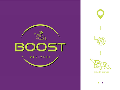 Logo _ Boost Delivery boost branding check in color delivery design icon idea illustration logo logoconcept logodesign map purple service turbo vector