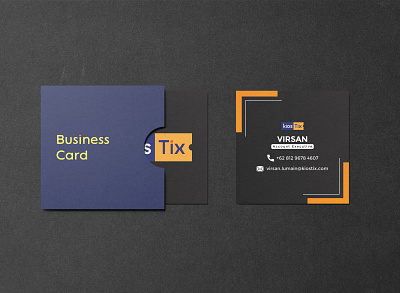 Square Business Card Design (w/ Mockup) adobe illustrator business card businesscard design indonesia logo smkn 48 jakarta square business card vector