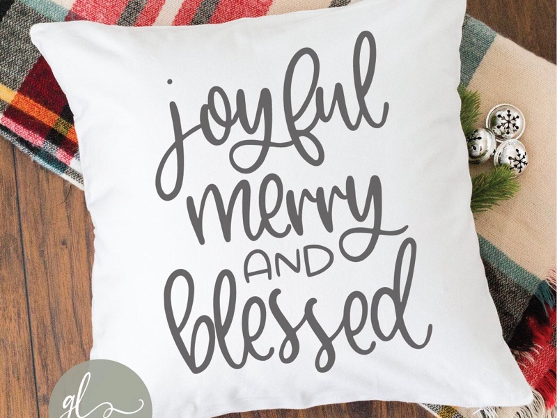 Joyful Merry And Blessed diy silhouette cameo cricut maker blessed merry joyful christmas cut file svg
