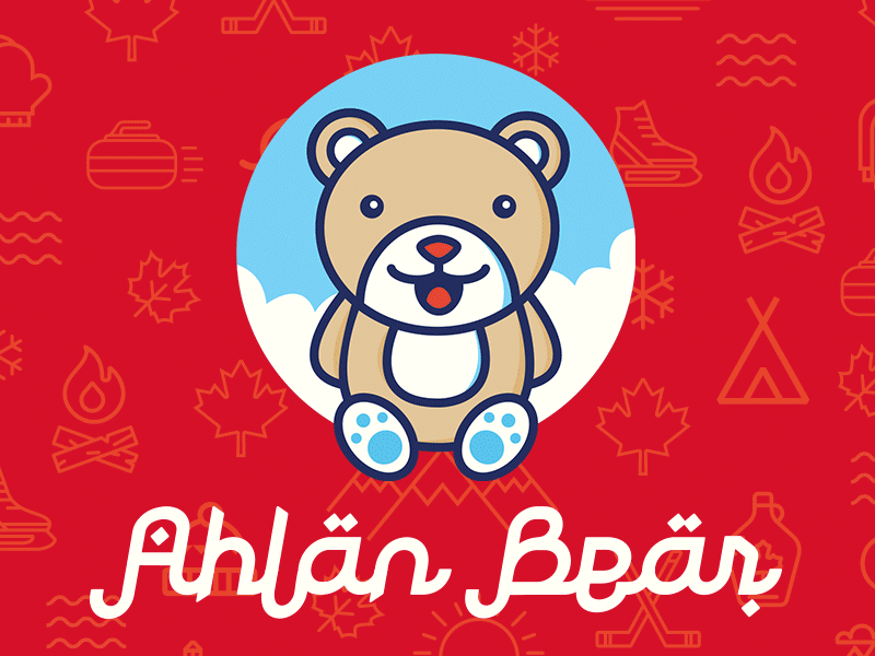 Ahlan Bear Logo animation bear box branding logo canada canadian packaging